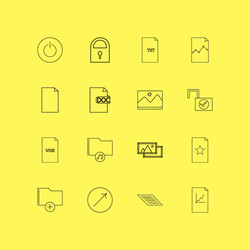 Files and folders linear icon set simple outline vector