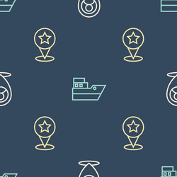 set line location with person map pointer star vector image