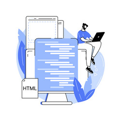 HTML Coding Cartoon Character vector image