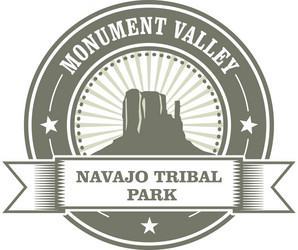 Navajo Tribal Park Monument Valley Emblem Vector Image