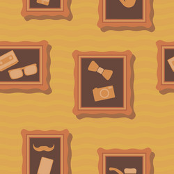 seamless background with different hipster objects vector image