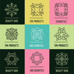 set of abstract lineart linear simple design vector image