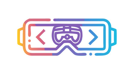 vr headset with programming code on screen design vector image