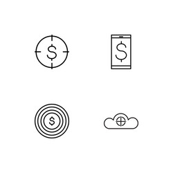 cyber security linear icons set simple outline vector image