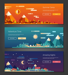 Flat design outdoors activity and tourism vector