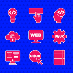 set web and graphic design ui or ux sketchbook vector image
