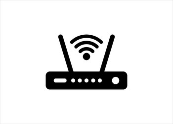 wifi router icon modem with signal vector image