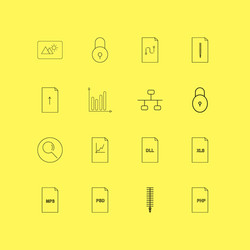 files and folders linear icon set simple outline vector image
