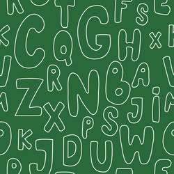 seamless pattern with letters on green background vector image