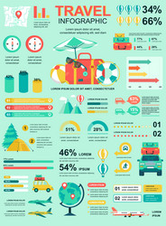 travel vacation banner with infographic elements vector