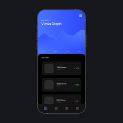 Analytics app statistic graph ui screen concept vector