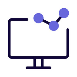 graphical display of data on desktop screen vector image