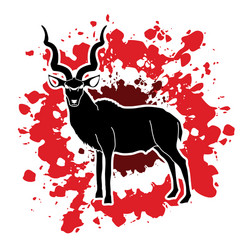 Kudu oryx big horn standing vector