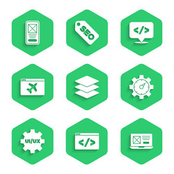 set layers front end development ui or ux design vector image