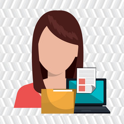 computer user filing documents isolated icon vector image