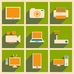 flat with shadow concept and mobile application vector image