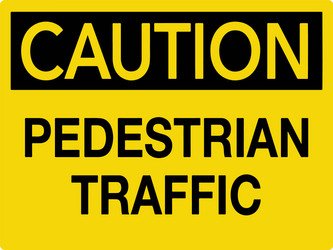 Pedestrian caution traffic sign vector