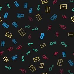 set line computer keyboard ancient for game vector image