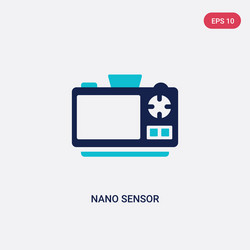 Two color nano sensor icon from artificial vector