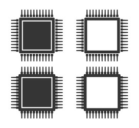 ai cpu gpu microchip icon machine learning vector image