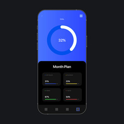 Analytics app radial graph ui screen concept vector