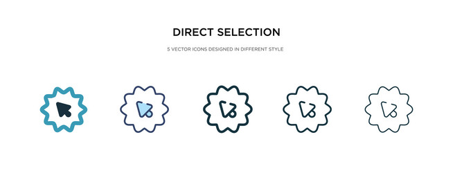 direct selection icon in different style two vector image