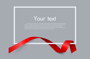 frame and border of red ribbon template elements vector image
