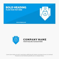 Internet password shield web security solid icon vector