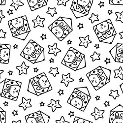 Cute Rabbit & Star Pattern Vector Image