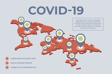 Epidemic covid-19 spread over world vector