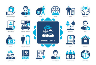 inheritance solid icon set vector image