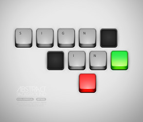 sign in or login concept on computer keyboard vector image