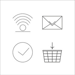 web simple linear icon setsimple outline icons vector image