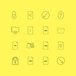 files and folders linear icon set simple outline vector image