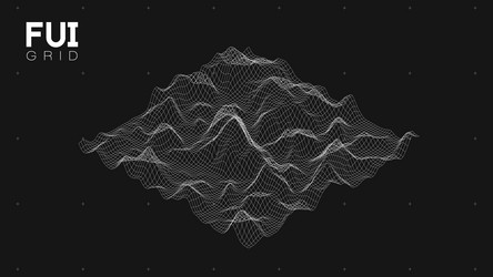 fui gui 3d landscape scan grid abstract vector image