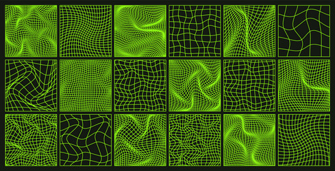 wireframe shapes lined perspective mesh 3d grid vector image