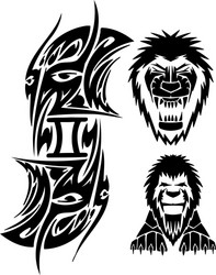 zodiac signs - lion vinyl-ready set Vector Image