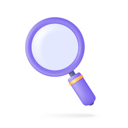 3d magnifying glass exploring the idea vector