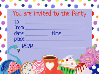 Children party invitation decorated with elements vector