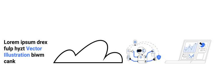 cloud computing concept with ai robot data vector image