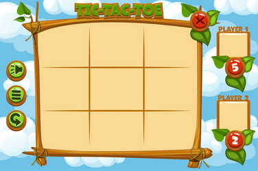 empty interface tic-tac-toe game ui for your 2d vector image