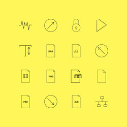 files and folders linear icon set simple outline vector