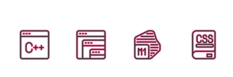 set line software processor and books about vector image