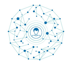 connected user persona customer data web dots vector image