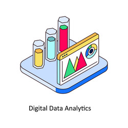 digital data analytics isometric vector image