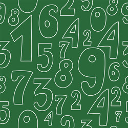seamless pattern with numbers on green background vector image