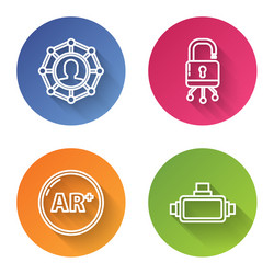 set line project team base lock on digital vector image
