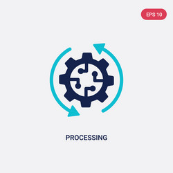 two color processing icon from artificial vector image