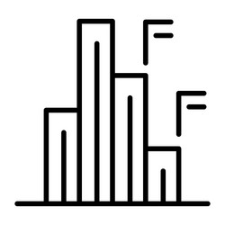 data database graph chart diagram icon in thin vector image
