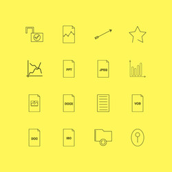 files and folders linear icon set simple outline vector image